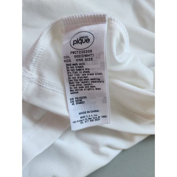 NWOT GELATO PIQUE Animal Print Oversized T-shirt One Size White #FB418 - Picture 6 of 6